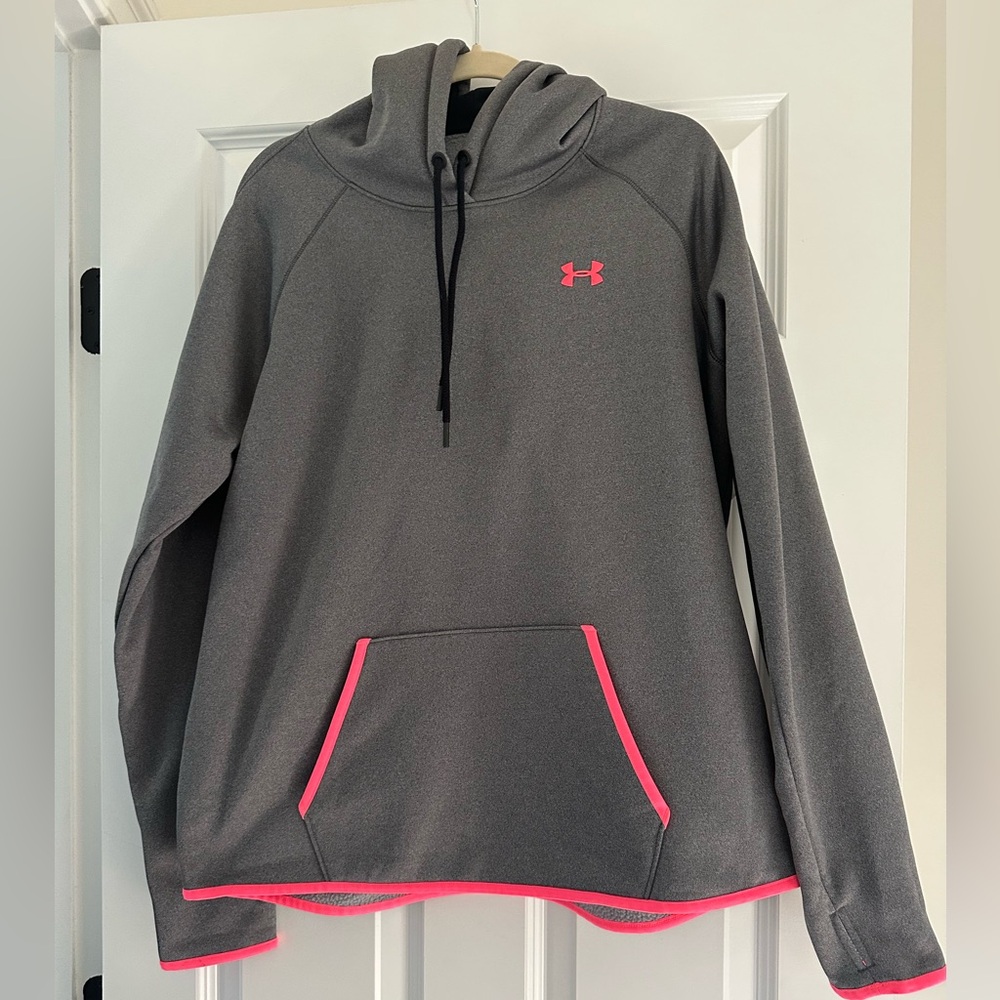 Under Armour Women’s ColdGear Gray and Pink Pullover Hoodie